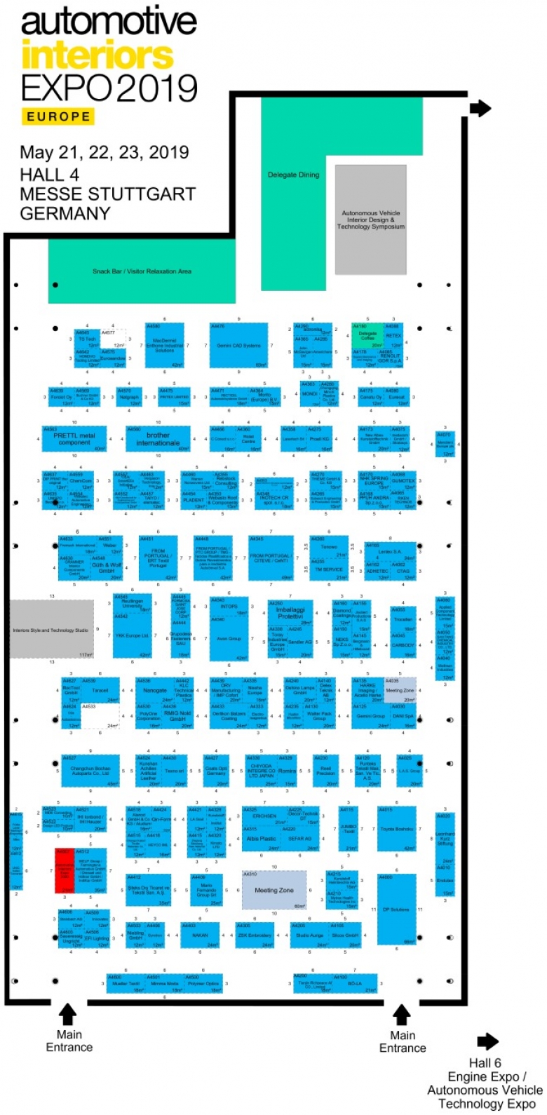 Show Layout | Automotive Interiors Expo Europe 2018